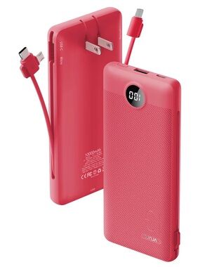 Five-in-One Portable Charger Power Bank - Pink